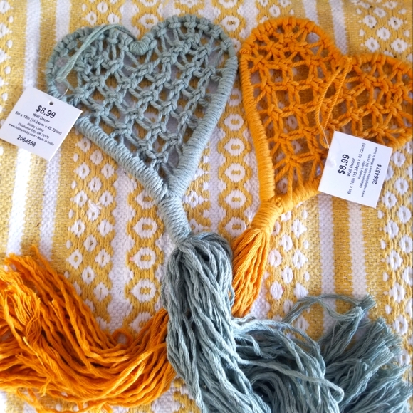 Hobby Lobby Other - Set of Two Hanging Macrame Heart Wall Decor